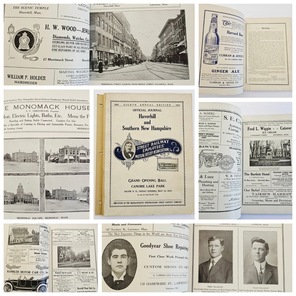 1913 Canobie Lake Park Trolley Souvenir Journal Mass Northeastern Street Railway